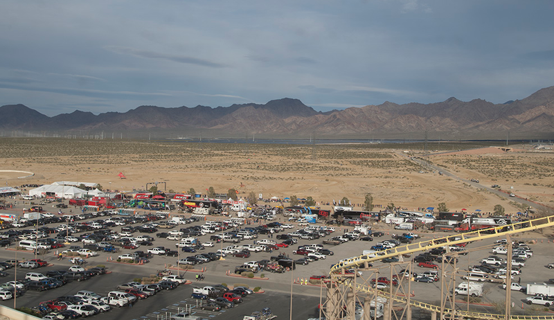 The Buffalo Bill’s parking lot becomes a little Mint City on race day.